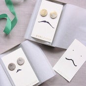 Image of Gold Leather Dot Earrings