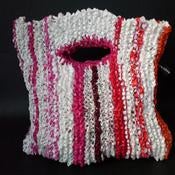 Image of White & Pink Stripe Handbag
