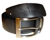 Image of Con.Artist Script Logo Leather Belt