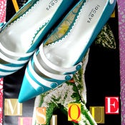 Image of Turquoises and White MOD Shoes