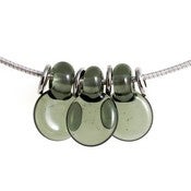 Image of Grey Droplet Discs 3 lampwork necklace