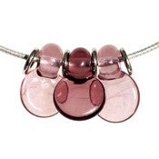 Image of Amethyst Droplet Discs 3 lampwork necklace