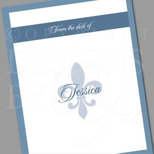 Image of Personalized Stationery Set :: Fleur De Lis