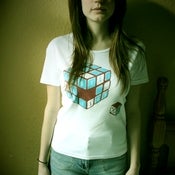 Image of White Rubiks Cube Tee (Girly fit)