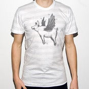 Image of PIGS FLY White/Gray Striped Tee
