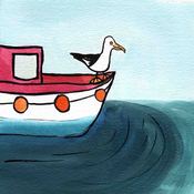 Image of Seagull at Sea  seaside Bathroom picture