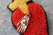 Image of Beaded Sacred Heart Brooch