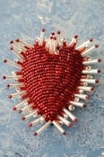 Image of Beaded Heart Brooch