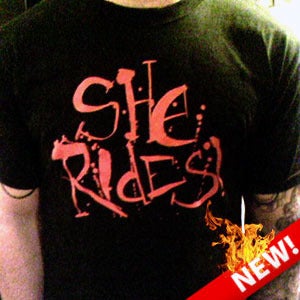 Image of She Rides Logo Tee