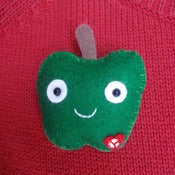 Image of Handmade Plush Apple Brooch