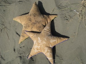 Image of hand printed star pillow