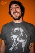 Image of 1AEON asphalt tee with silver Wolf men's or unisex. (bigc)