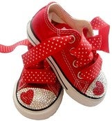 Image of SWAROVSKI BABY BLING HEART LOVE CONVERSE SNEAKERS