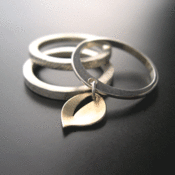 Image of Stackable Rings with 14k Leaf