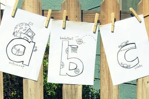 Image of abc lowercase letters coloring book-Digital