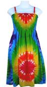 Image of Tropical Summer Dress-Tie Dye Design-Multi Color
