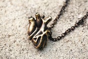 Image of brass anatomical heart chain