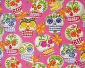 Image of FF Day of the Dead Fabric Mini Calaveras Sugar Skulls COTTON FABRIC QUILT FABRIC