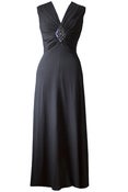 Image of Vintage 1970s Black Maxi Beaded Cocktail Dress
