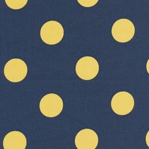 Image of FF Navy and Yellow Polka Dot Outdoor Fabric