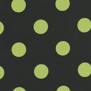 Image of FF Black and Lime Polka Dot Outdoor Fabric