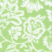 Image of FF Lime Green and White Floral Outdoor Fabric 