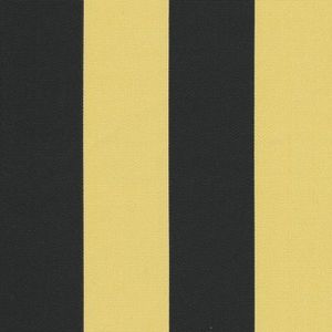Image of FF Black and Yellow Gold Stripe Outdoor Fabric
