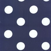 Image of FF Navy Blue and White Polka Dot Outdoor Fabric 