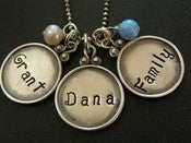Image of Every Disc Has A Story --THREE hand stamped discs --- Curly Font