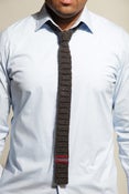 Image of Vintage Crochet Skinny Tie (Charcoal)