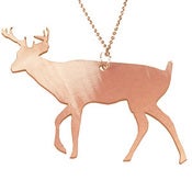 Image of Ltd. Edition Deer Necklace/Earrings made from a recycled BROWN VINYL record.