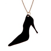 Image of High Heel Necklace made from a recycled vinyl record.