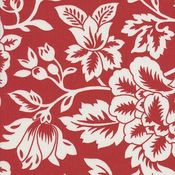 Image of FF Red and White Floral Outdoor Fabric 