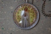 Image of Our Lady of Fatima domed tag necklace ( with NPS ball chain )