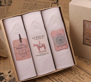 Image of Box of III Men's Handkerchiefs: Horse Race