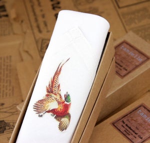 Image of Man's Handkerchief in a gift Box: Pheasant