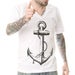 Image of Anchor V-Neck White Unisex