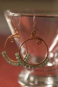 Image of Green Agate weaved gypsy hoops