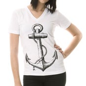 Image of Anchor V-Neck White Unisex