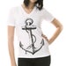 Image of Anchor V-Neck White Unisex