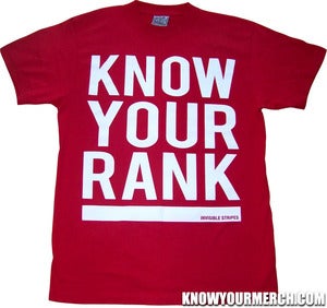 Image of KNOW YOUR RANK | White on Red