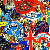 Image of LONDON VINTAGE SOUVENIR STICKERS / DECALS x 5