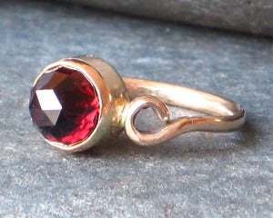 Image of Red Garnet Princess Ring