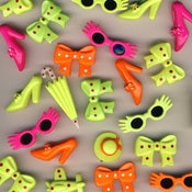 Image of 1980s NEON ASSORTED SHAPED PINS / BROOCHES