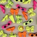Image of 1980s NEON ASSORTED SHAPED PINS / BROOCHES