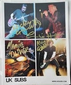 Image of Limited Edition "FULLY SIGNED !!" UK Subs A4 colour photographic print #3