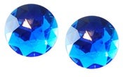 Image of Huge Round Blue Crystal 80s Studs