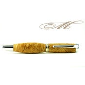 Image of Merritt Maestro Fountain Pen - Box Elder Burl w/ Rhodium Plated appointments and 22kt Gold accents