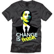 Image of Barack Obama 'Change is Fresh' Tshirt Ashphalt Grey