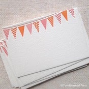 Image of Letterpress Tags | Bunting (Pink/Orange)